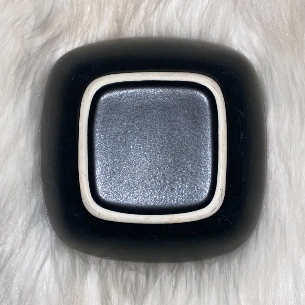 Green and Black Glazed Stoneware Bowl